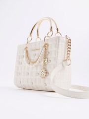 River Island Cream Boucle Quilted Tote Bag - Image 4 of 6