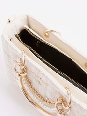 River Island Cream Boucle Quilted Tote Bag - Image 5 of 6
