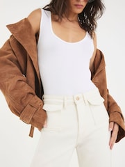 River Island Cream Relaxed High Waisted Flare Jeans - Image 2 of 4