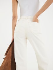 River Island Cream Relaxed High Waisted Flare Jeans - Image 4 of 4