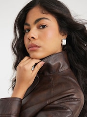 River Island Brown Funnel Neck Bomber Jacket - Image 5 of 6
