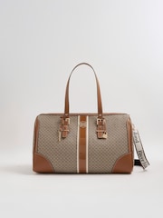 River Island Brown Monogram Charm Holdall - Image 1 of 6