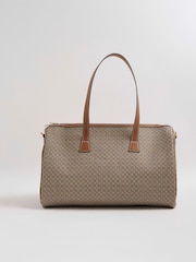River Island Brown Monogram Charm Holdall - Image 2 of 6