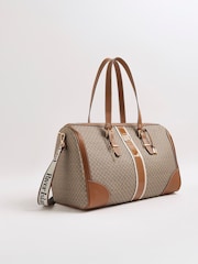 River Island Brown Monogram Charm Holdall - Image 3 of 6
