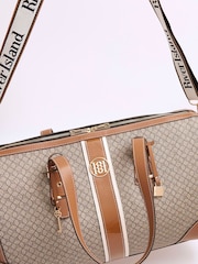 River Island Brown Monogram Charm Holdall - Image 5 of 6