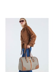River Island Brown Monogram Charm Holdall - Image 6 of 6