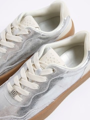 River Island Silver Lace-Up Platform Trainers - Image 6 of 6