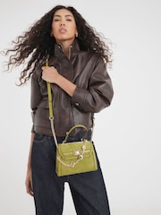 River Island Green Suedette Mini Tote Cross-Body Bag - Image 5 of 5
