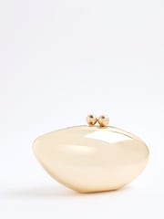 River Island Gold Pebble Clutch Bag - Image 1 of 5