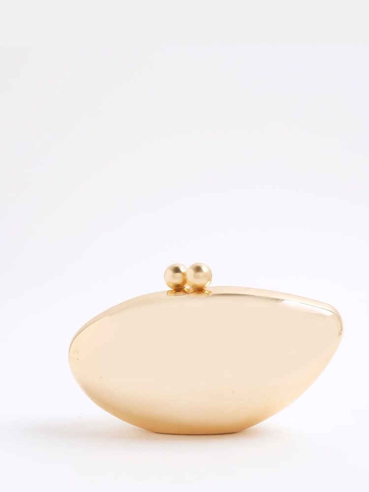 River Island Gold Pebble Clutch Bag - Image 2 of 5