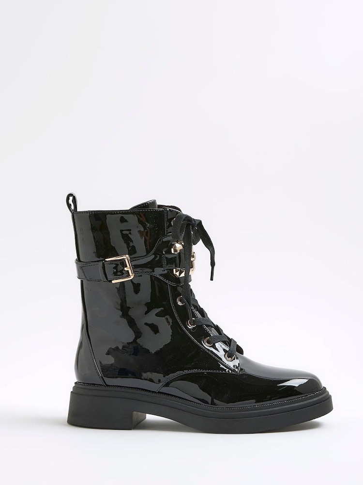 River Island Lace-Up Chunky Boots - Imagem 2 de 6