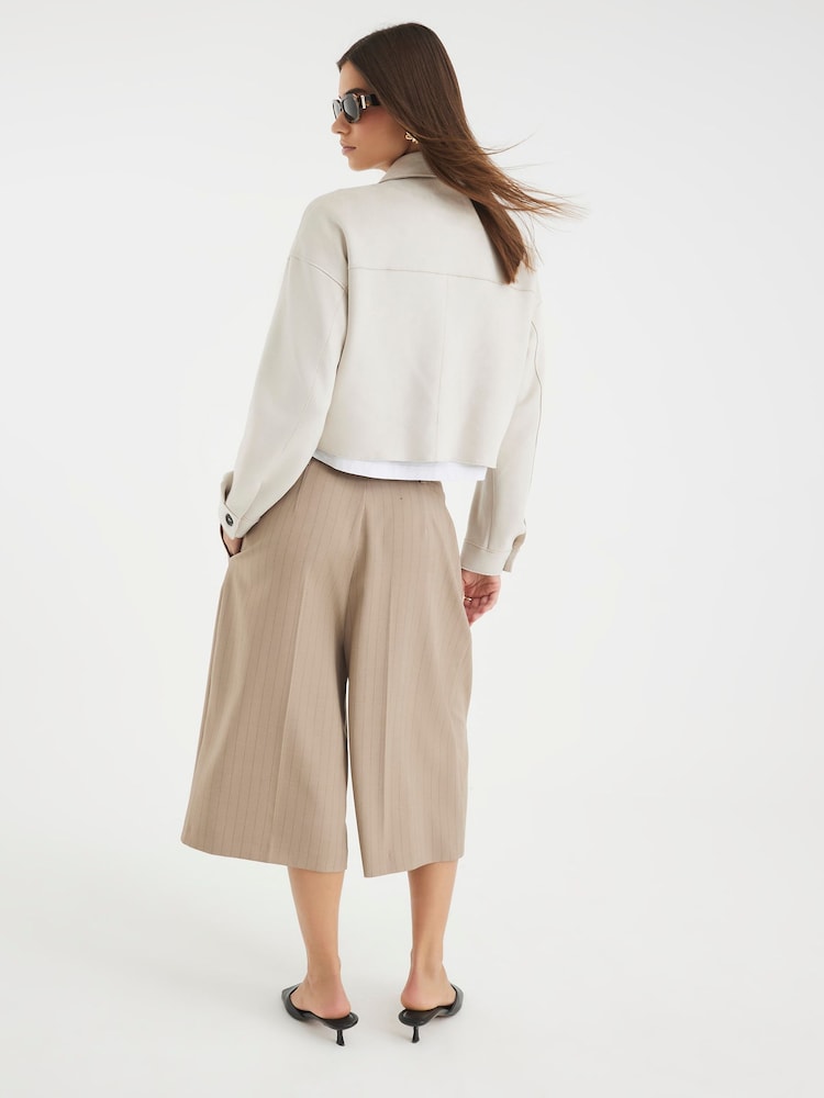 River Island Natural Suedette Overshirt - Image 2 of 4
