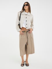 River Island Natural Suedette Overshirt - Image 3 of 4