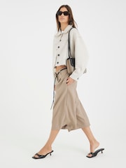 River Island Natural Suedette Overshirt - Image 4 of 4