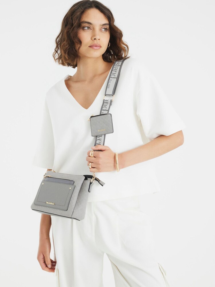 River Island Grey Pocket Front Multi Compartment Bag - Image 1 of 1