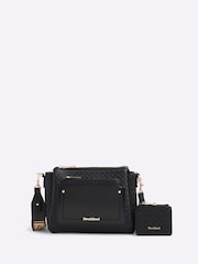 River Island Black Pocket Front Triple Compartment Cross-Body Bag - Image 2 of 6