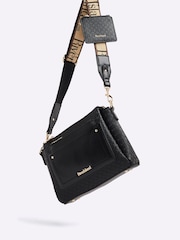 River Island Black Pocket Front Triple Compartment Cross-Body Bag - Image 4 of 6