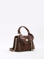 River Island Brown Suedette Mini Tote Cross-Body Bag - Image 2 of 6