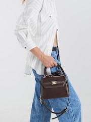 River Island Brown Suedette Mini Tote Cross-Body Bag - Image 6 of 6