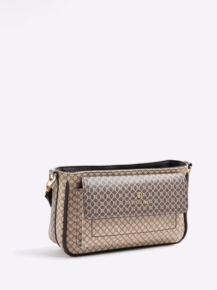River Island Brown Utility Pochette Cross-Body Bag - Image 2 of 6
