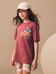 Chocolate Brown Lilo & Stitch License T-Shirt and Cycle Shorts Set (3-16yrs) - Image 1 of 10