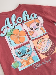 Chocolate Brown Lilo & Stitch License T-Shirt and Cycle Shorts Set (3-16yrs) - Image 10 of 10