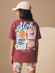 Chocolate Brown Lilo & Stitch License T-Shirt and Cycle Shorts Set (3-16yrs) - Image 3 of 10