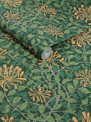 William Morris At Home Verde Honeysuckle A4 Wallpaper Sample - Image 3 of 4