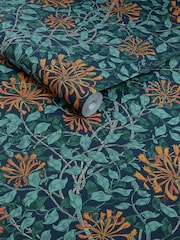 William Morris At Home Tidewater Blue Honeysuckle A4 Wallpaper Sample - Image 3 of 4