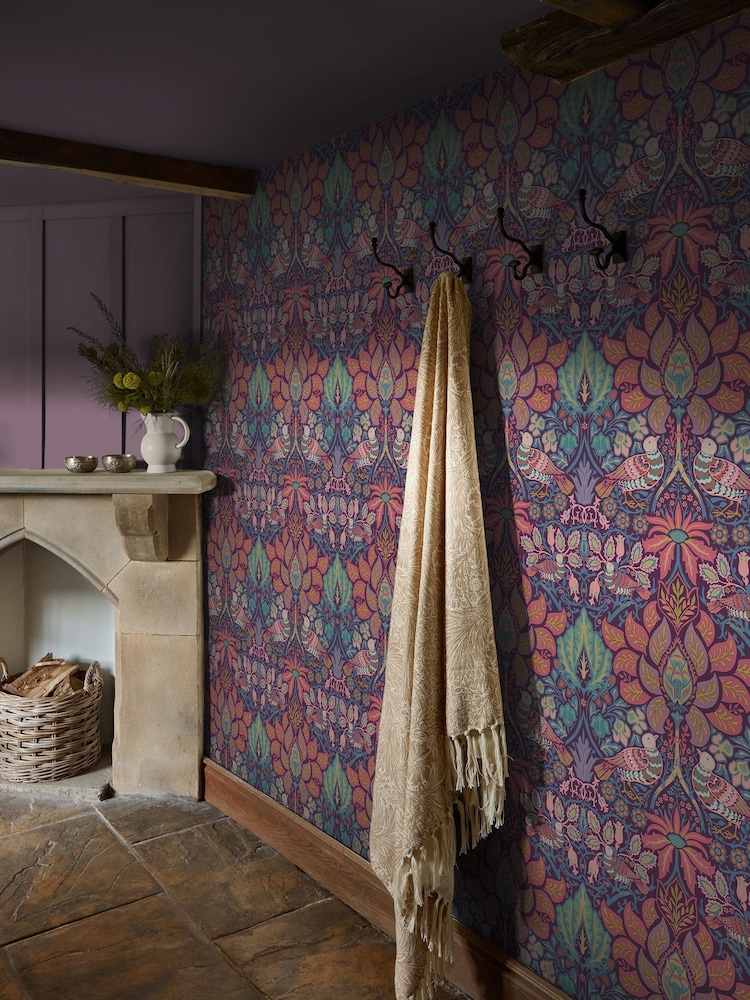 William Morris At Home Carnival Dove and Rose 10M Wallpaper - Image 1 of 5