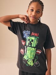 Gri antracit prespălat - Tricou Minecraft (3-16ani) - Imaginea 1 din 4