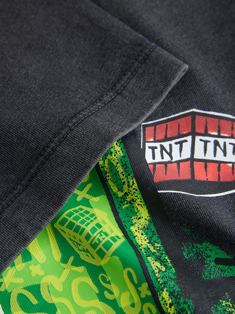 Charcoal Grey Washed Single Minecraft T-Shirt (3-16yrs) - Image 8 of 8