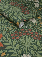 William Morris At Home Moss Green Garden 10M Wallpaper - Image 3 of 4