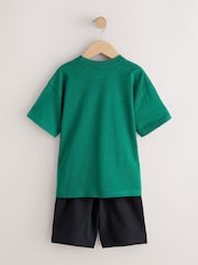 Dark Green/Black - Minecraft T-Shirt and Shorts Set (3-16yrs) - صورة 2 من 5