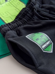 Dark Green/Black - Minecraft T-Shirt and Shorts Set (3-16yrs) - صورة 4 من 5