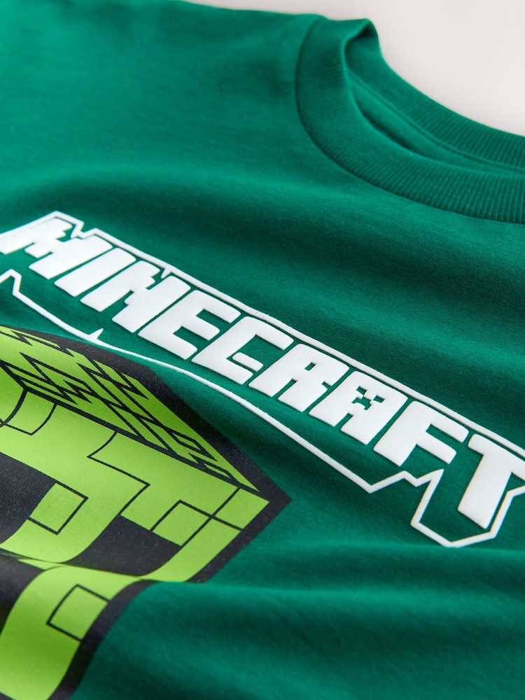 Dark Green/Black - Minecraft T-Shirt and Shorts Set (3-16yrs) - صورة 5 من 5