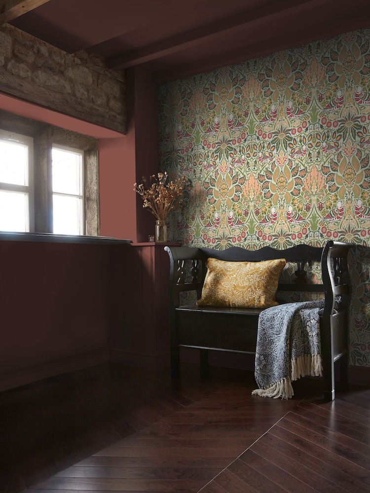 William Morris At Home Olive Dove and Rose 10M Wallpaper - Image 1 of 4