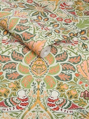 William Morris At Home Olive Dove and Rose 10M Wallpaper - Image 3 of 4
