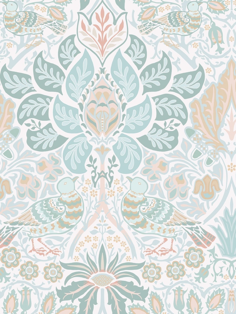 William Morris At Home Haze Dove and Rose 10M Wallpaper - Image 2 of 5