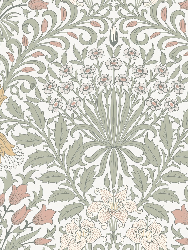 William Morris At Home Soft Sage Garden 10M Wallpaper - Image 2 of 4