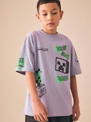 Purple Placement Single Minecraft T-Shirt (3-16yrs) - Image 1 of 4