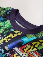 Purple All Over Print Single Minecraft T-Shirt (3-16yrs) - Image 3 of 4