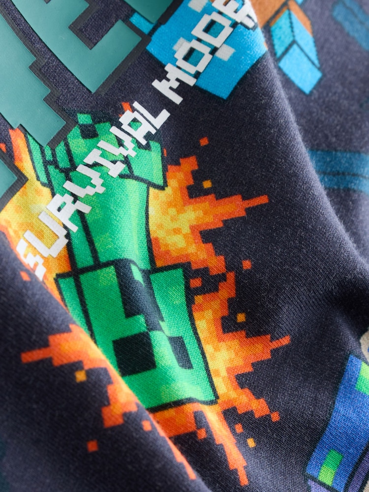 Black All Over Print Single Minecraft T-Shirt (3-16yrs) - Image 6 of 6