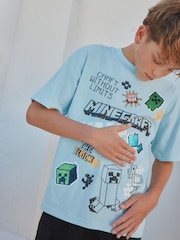 Light Blue Minecraft Sequin T-Shirt (3-16yrs) - Image 3 of 3