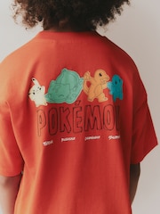 Red Back Print Pokémon Short Sleeve T-Shirt (3-16yrs) - Image 3 of 4