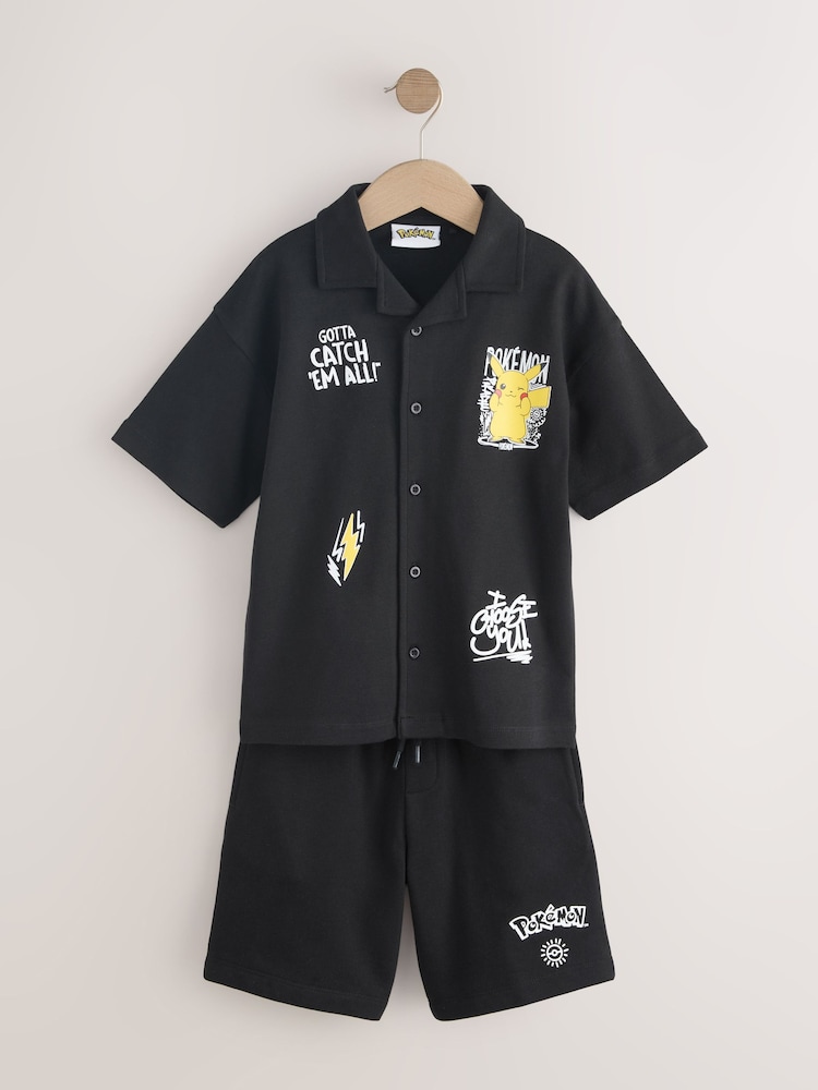 Black Pokemon Top and Shorts Set (4-14yrs) - Image 1 of 5