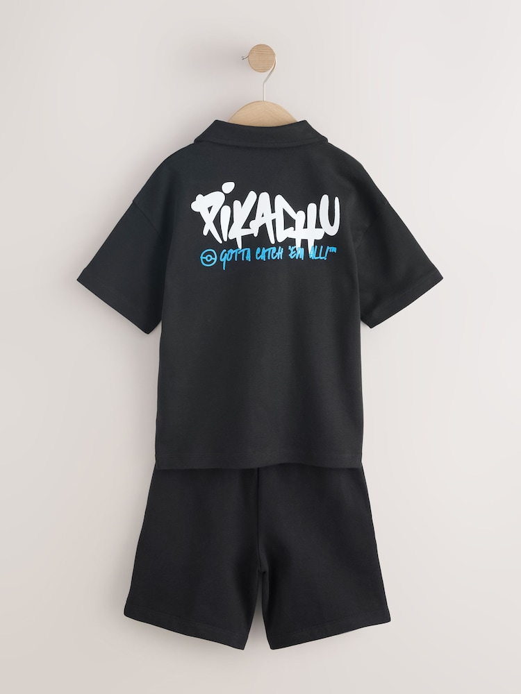 Black Pokemon Top and Shorts Set (4-14yrs) - Image 2 of 5