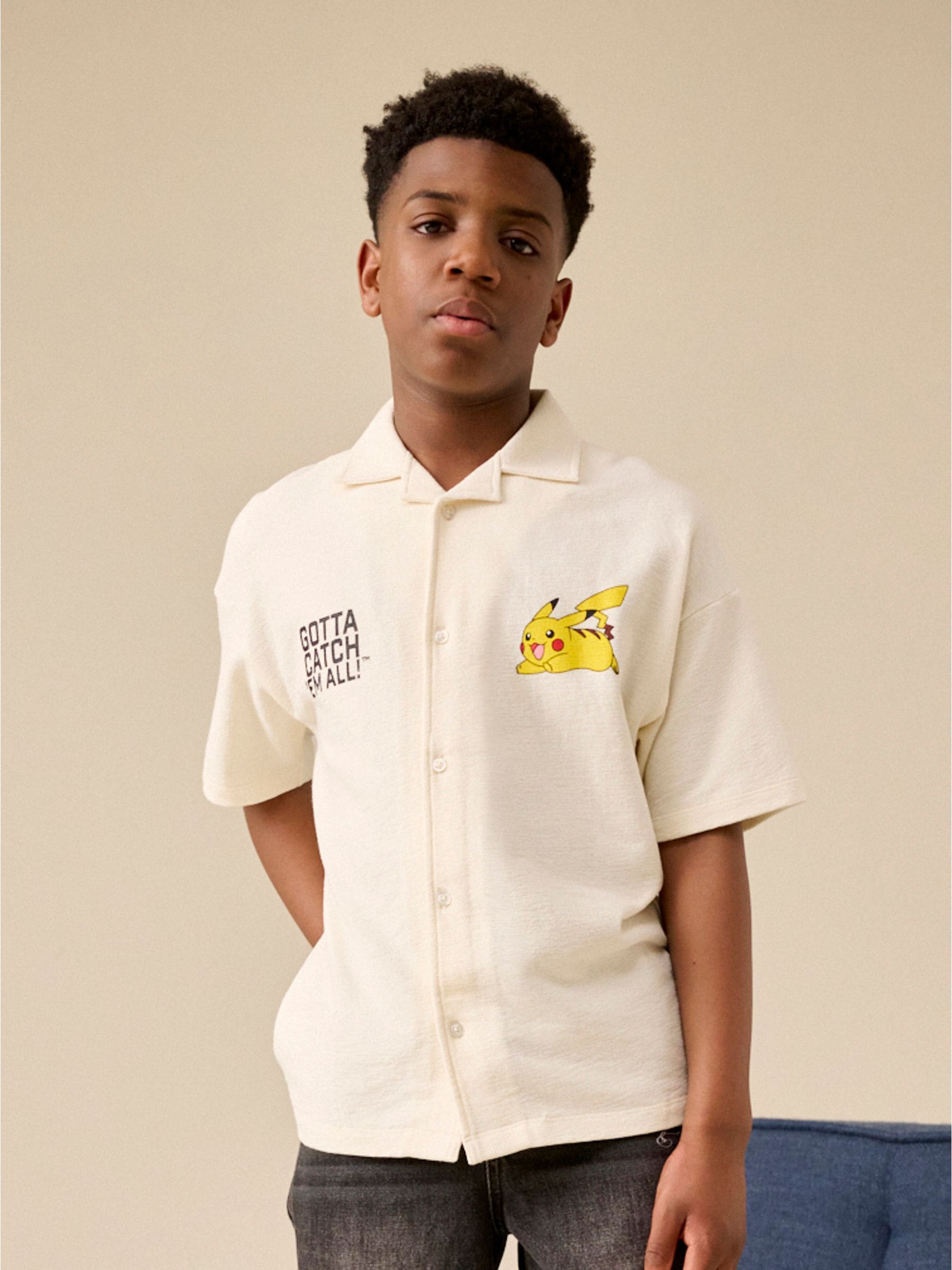 Buy White Pokemon Textured Jersey Shirt (4-14yrs) from Next USA