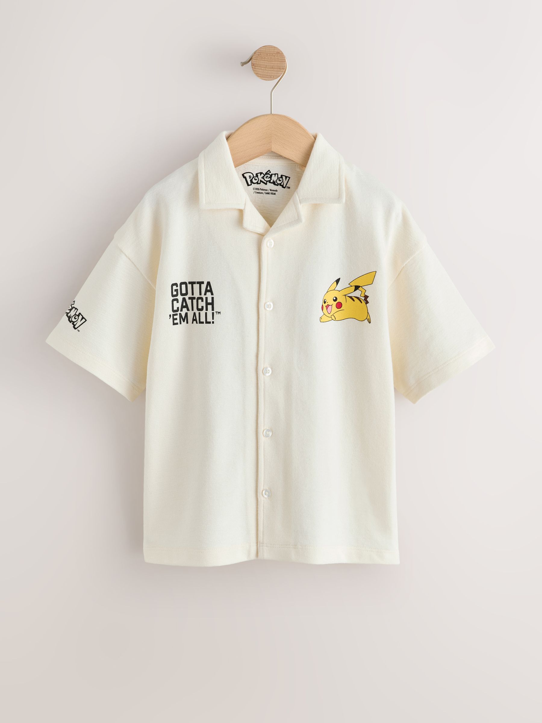 Buy White Pokemon Textured Jersey Shirt (4-14yrs) from Next USA