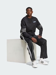 adidas Originals Black Adicolor Baggy Fit Firebird Track Joggers - Image 1 of 5